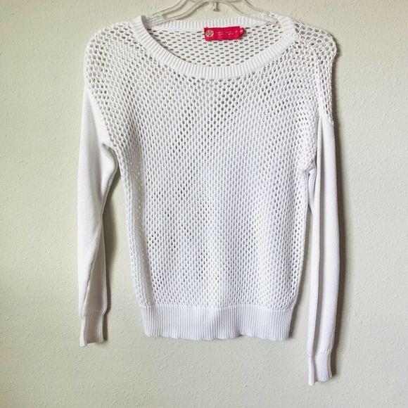 Macbeth White Large Open Knit Sweater - Picture 1 of 3
